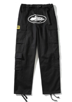 Corteiz Alcatraz Cargo Pants - Black/White
